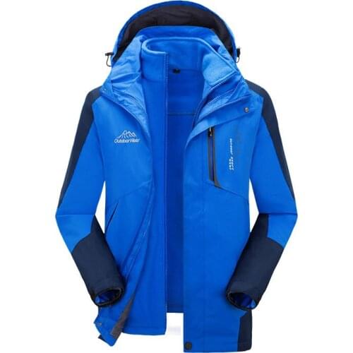 Outdoor Mountaineering Womens Waterproof Wind-Resistant Winter Riding Clothes Thick Ski COUPLES Three-in-One Raincoat