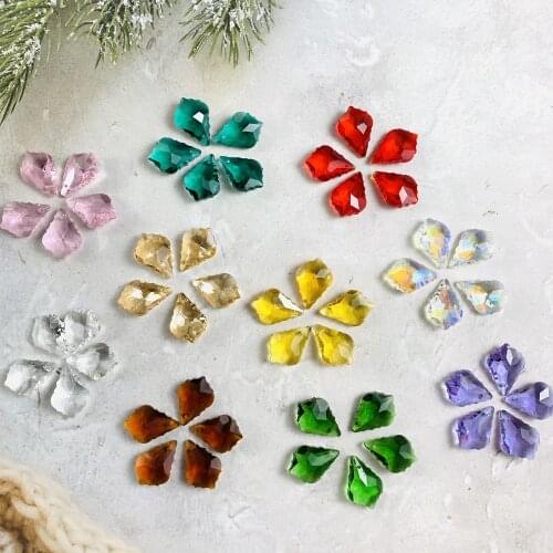 10Pc Maple Leaf Crystal Prism Suncatcher Chandelier Curtain Glass Art Pendant Jewelry DIY Decor Accessory Muti Colors 22mm