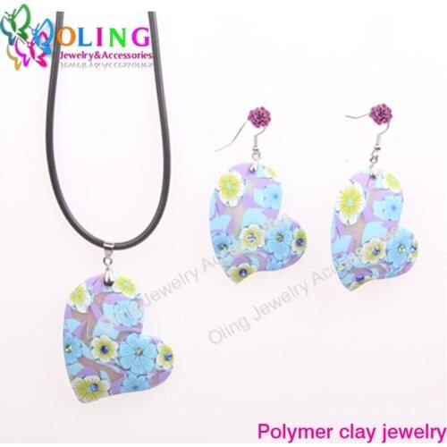 2019 New limited edition green polymer clay beads finished fashion jewelry necklace / earrings