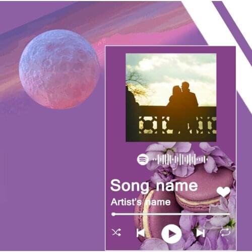 Customize Spotify Music Code Acrylic Board Album Personalized Personal Photo Anniversary Couple Creative Gift