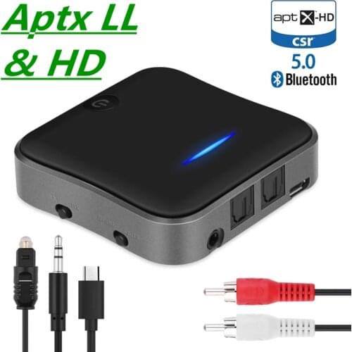 CSR8675 Bluetooth Transmitter 5.0 APTX HD Adapter 3.5mm/SPDIF/Digital Optical Toslink for Car Speaker, Bluetooth Audio Receiver