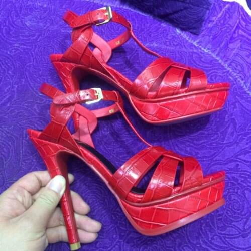 Luxury Shoes Women Designers Snake Pattern Platform Sandals 14CM High Heel Shoes Leather Summer Shoes