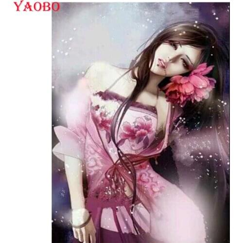 Needlework Patterns Diy 5d Diamond Painting sexy flower Woman Cross Stitch New 2020 Diamond Embroidery Rhinestone mosaic gifts