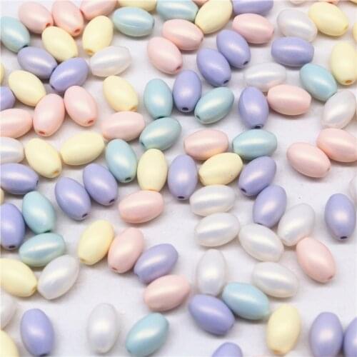 6x12mm Oval Pearl Beads Macaron ABS Rice Shape Loose Spacer Beads Ball for DIY Elegant Necklace Bracelet Jewelry Making 10g