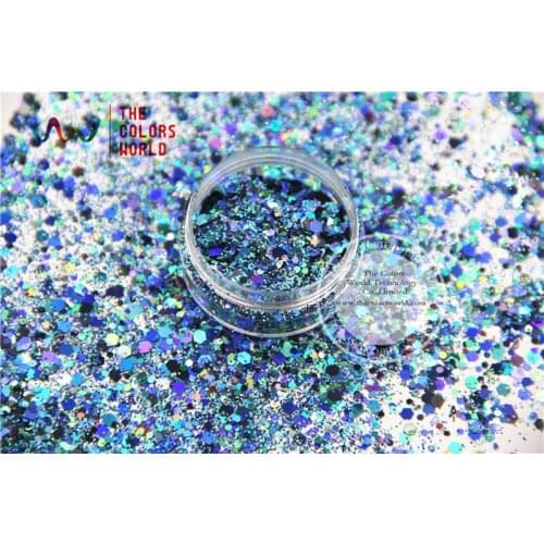 HA251504-218 Mix Laser Holographic Colors Hexagon Shape Glitter Sequins for nail art DIY decoration Halloweens decorations