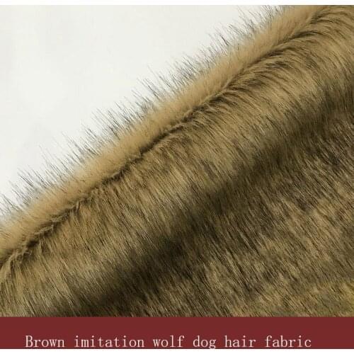 Autumn and winter faux fur brown imitation wolf dog fur imitation coat fur collar fabric