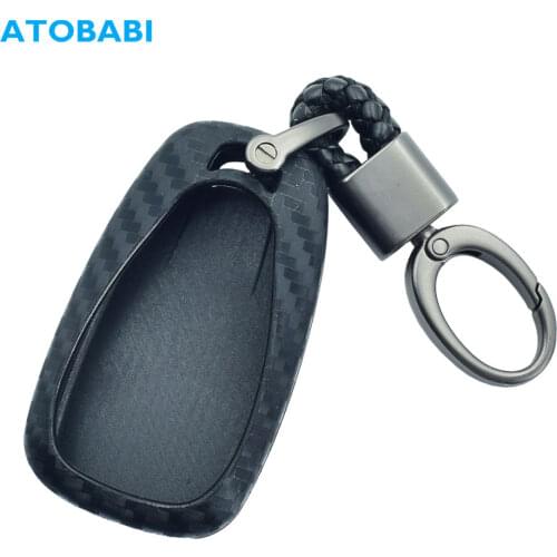 Carbon Silicone Car Key Case For Chevrolet Bolt Camaro Cruze Equinox Malibu Sonic Spark Traverse Trax Volt 2018 2019 Keys Cover