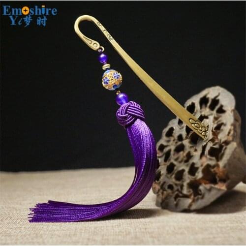 Chinese style font bookmark purple tassel bookmark metal bookmark mark LOGO Graduation Gift for Students M170