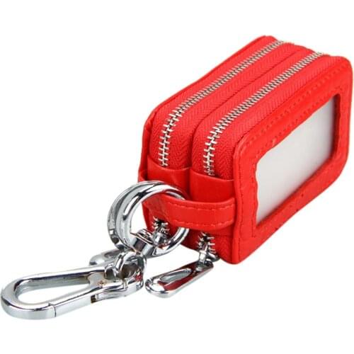 Car Key Bag Leather Utility Car Key Bag Double Zipper Case Unisex Key Bag ключница key holder wallet Key case porta chave pouch