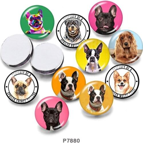 Dog 12mm/18mm/20mm/25mm/30mm Round Glass Cabochon Flat Back Making Findings P7880