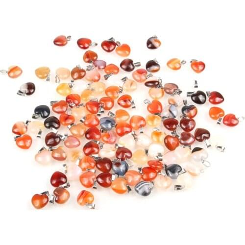 Natural stone Pendant Heart Shape Exquisite charm for Necklaces Jewelry Making DIY Jewelry Accessories Reiki Healing Gift