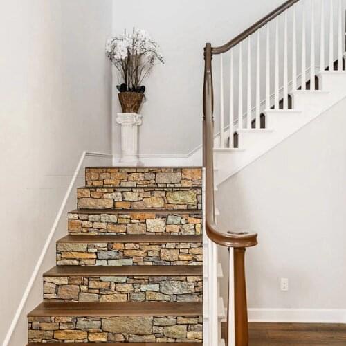 MLGB 13Pcs/Set 3D Stair Sticker Adhesive DIY Stairway Decal PVC Wall Decal Removable Wall Stickers Home Hotel Decor