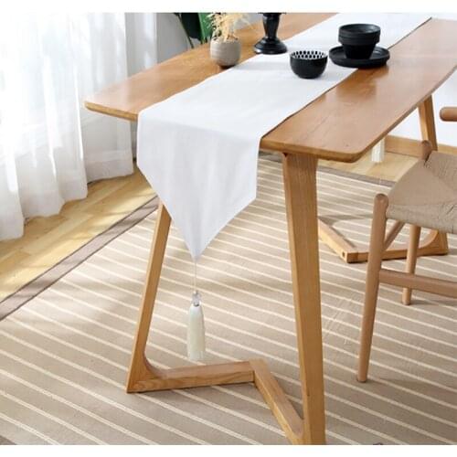Solid color European style modern table runner tassels dining decoration party home table cloth flag cabinet cover