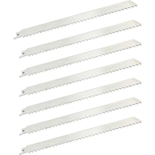12Inch 7Pcs Unpainted Reciprocating Saw Blade for Cutting 3TPI Stainless Steel Big Teeth Saw Blades for Freeze Meat
