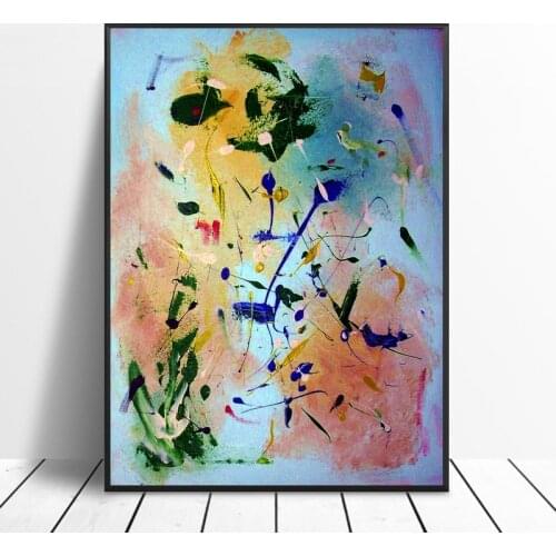 Pollock Inspired Art Canvas Painting Art Print Poster Picture Wall Modern Minimalist Bedroom Living Room Decoration