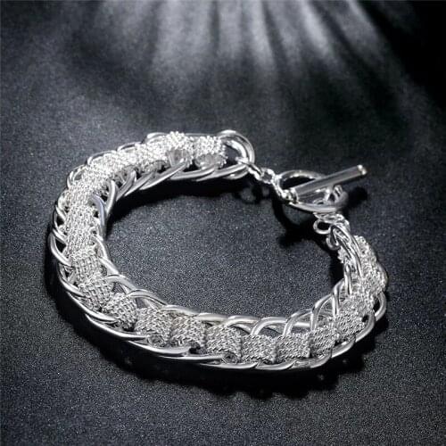 Hot Popular 925 sterling silver creativity circle Bracelets for woman man Wedding party Christmas Gifts fashion noble Jewelry