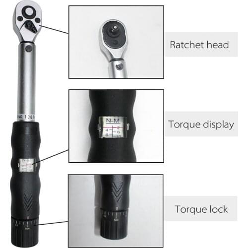 2~14Nm Professioanl Preset Torque Wrench Tool Kit Special Window Type Torque Wrench Adjustable Torque Wrench Set for 1/4 Bicycle