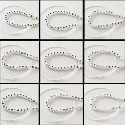 Oblate ceramic letter type straight hole diy hand-made beaded bracelet necklace material accessories