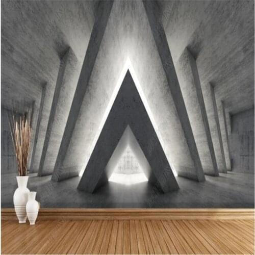 Retro Nostalgic Geometric Abstract Gray Papel De Parede 3D Living Room Bedroom Decor Mural Wallpaper 3D Wall Papers Home Decor