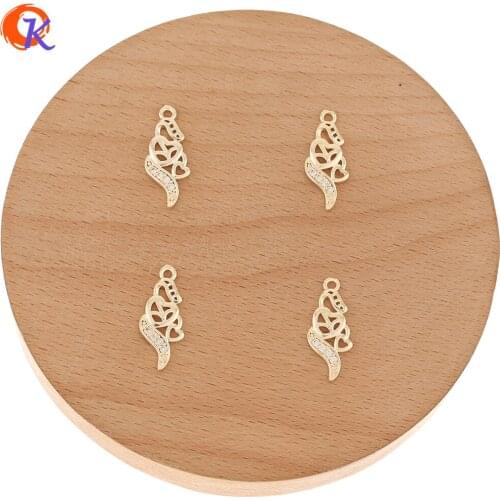 Cordial Design 100Pcs 9*22MM Jewelry Accessories/CZ Charms/Earring Findings/Flower Shape/DIY Making/Hand Made/Rhinestone Pendant