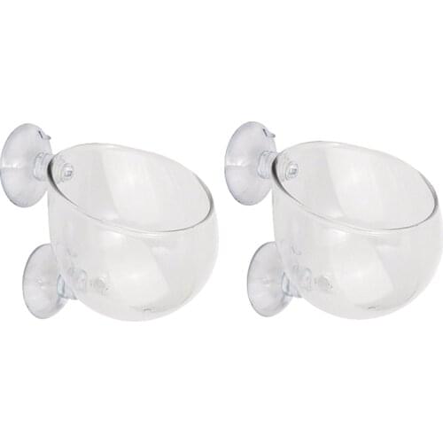 2PCS Glass Aquatic Plant Pot Aquarium Aquatic Planter Red Shrimp Live Plants Fish Tank Glass Holder with Suction Cups
