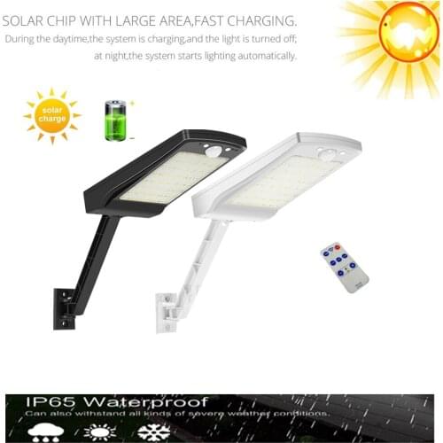Remote Control Solar Outdoor Garden rard Lamp 48 LED Wall Light PIR Motion Sensor 3 Mode Waterproof Street lamp