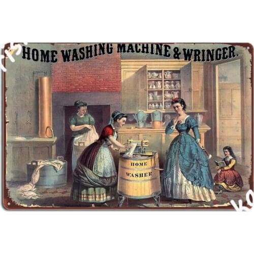 Vintage Victorian Washing Machine Advert Metal Sign Garage Decoration Design Mural Pub Tin Sign Posters