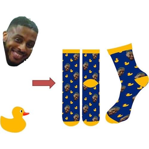 Hot Sale 3D Printed Personalized Ducks Custom Socks Women Long Socks Custom Mens Sport Socks Personalized Knee Socks Funny Gift