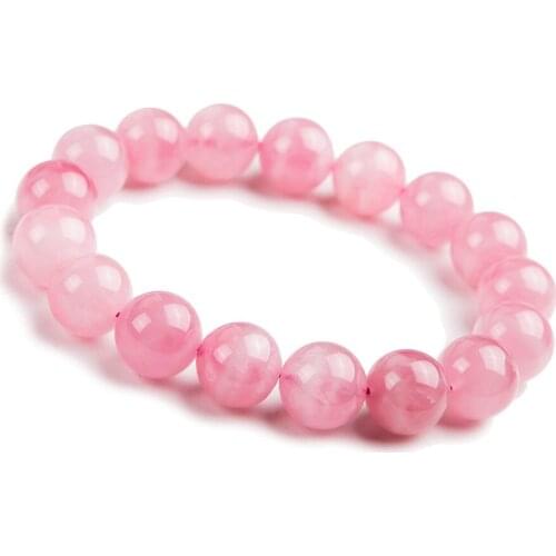 12 mm Wholesale Genuine Madagascar Natural Quartz Bracelets For Women Love Stretch Round Crystal Beads Bracelet