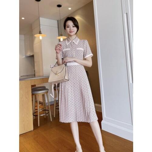 Floral dress summer 2021 new womens French style small fresh sweet chiffon waist thin temperament dress women