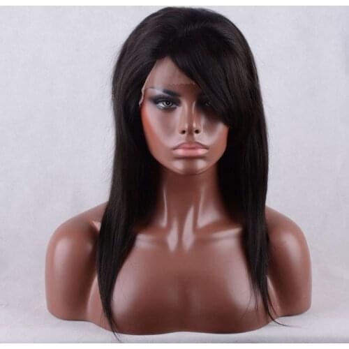 100% Real Human Hair Long straight hair costume Hair Lace Front Wigs Swiss Lace wigs for women with body hair