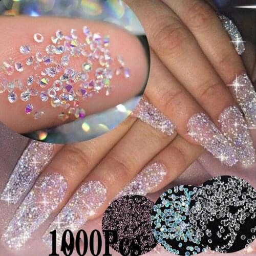 1000pcs Nail Art Jewelry Micro Diamond Flash Crystal Sand Glass 1.2mm Micro Diamond DIY Nail Art Decoration Nail Art Rhinestone