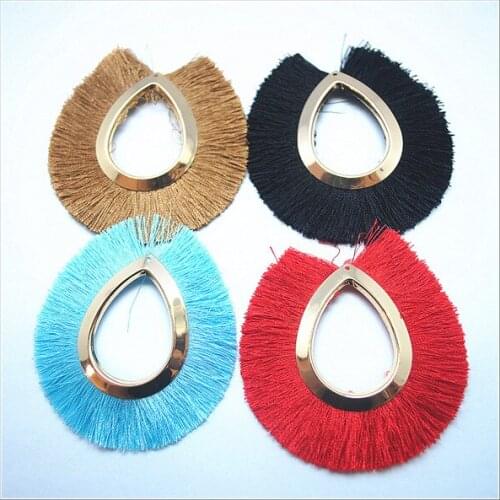 Polyester tassel earring pendants new designs jewelry components size 58x34mm many colors availbe new arrivals