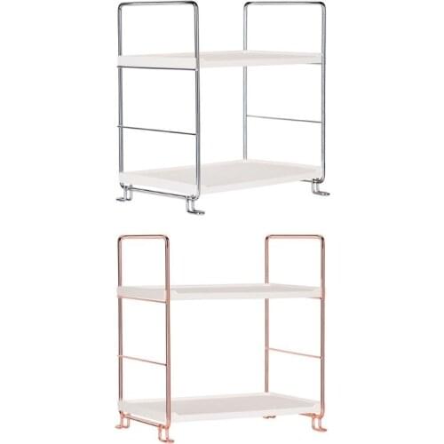 2 Tier Multifunction Stackable Shelf Organizer for Spices Cosmetics Kitchen Bathroom Storage Rack Holder