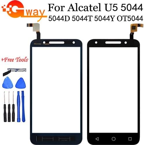 5.0" For Alcatel One Touch U5 5044 5044D 5044I 5044T 5044Y OT5044 Touch Screen Digitizer Sensor Outer Glass Lens Panel+Tools