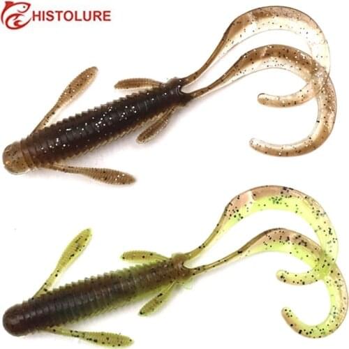 5pcs/Lot soft Fishing Lure 100mm 6g Double Tail Soft Lure Salt-Smell Soft Lures Silicone Bait Fishing Tackle