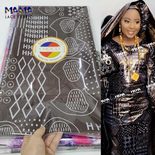 5 Yards Bazin Riche 2021 New Design Afrian Lace Fabric Basin Riche Original Brocade Priting For Guinea Party Dresses