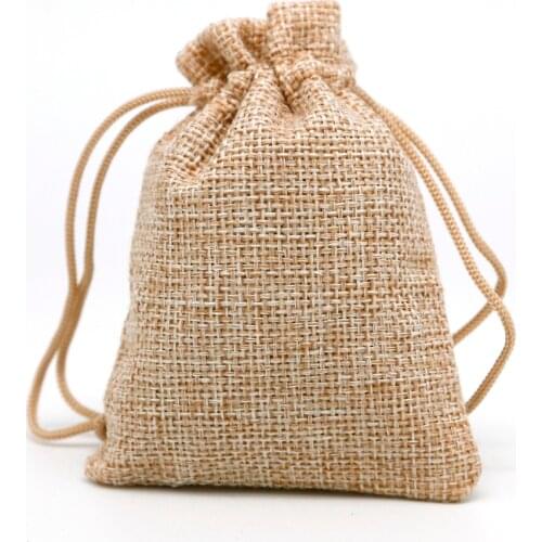 50pcs/Lot 7x9 Linen Bag Drawstring Wedding&Christmas Packaging Pouchs & Gift Bags Small Jewelry Sachet &Mini Jute bags