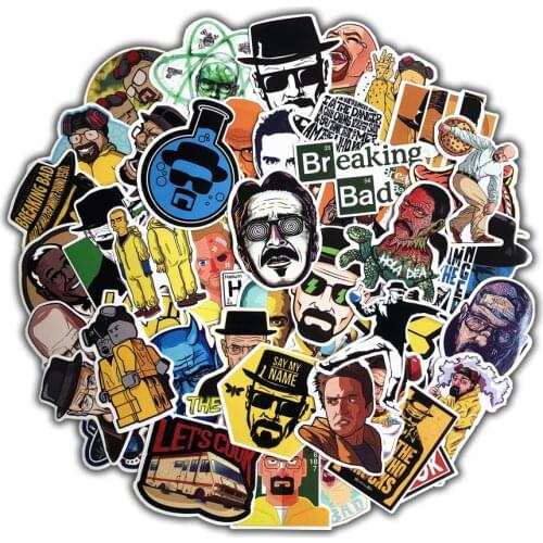 50 Pcs/lot Breaking Bad Classic American Drama Stickers For Laptop Car Luggage Motorcycle PVC Waterproof Decal Sticker