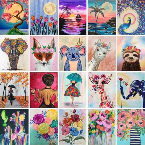 DIY 5D Diamond Painting Animal Elephant Full Diamond Embroidered Flower Landscape Mosaic Home Decoration 5d Paint By Diamonds