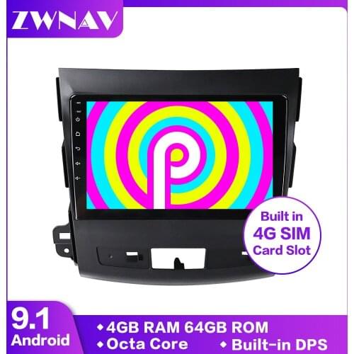 Android 9.1 car dvd gps multimedia player For Mitsubishi Outlander xl 2 2006-2011 car dvd navi radio video audio player 4007 map