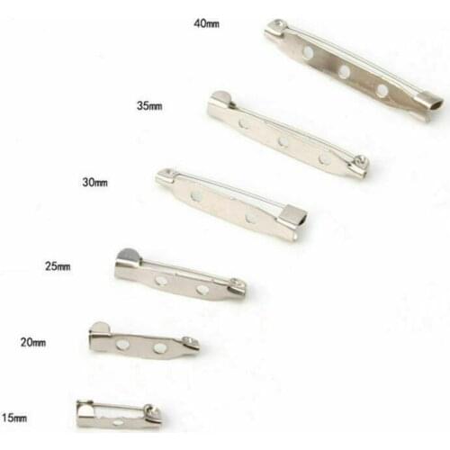 50PCS 15mm 20mm 30mm 40mm Brooch Back Bar Pins Safety Rolling Catch DIY Craft