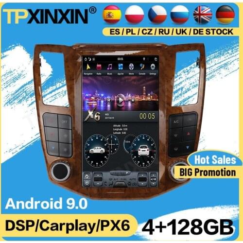 Carplay Tesla 128G Radio 2 Din Stereo With Recorder Receiver Android For Lexus RX 2004 2005 2006 2007 GPS Player Audio Head Unit