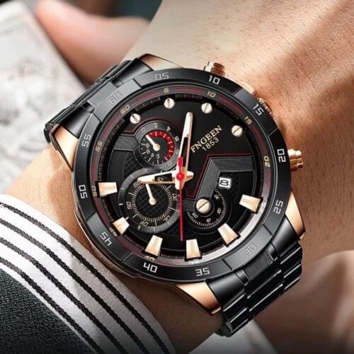 Top Brand Luxury Mens Quartz Watches Fashion Business Waterproof Watches for Men Stainless Steel Belt Watch for Men Auto Date