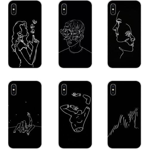 For HTC One U11 U12 X9 M7 M8 A9 M9 M10 E9 Plus Desire 630 530 626 628 816 820 830 Line art body painting Mobile Phone Skin Cover