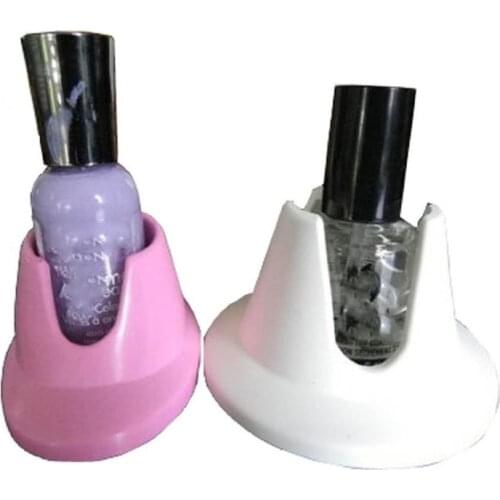 1PC Pink Rubber Nail Polish Holder Display Varnish Bottle Stand Glue Tilter Tool Soft Silicone Nail Polish Base Bottle Holder