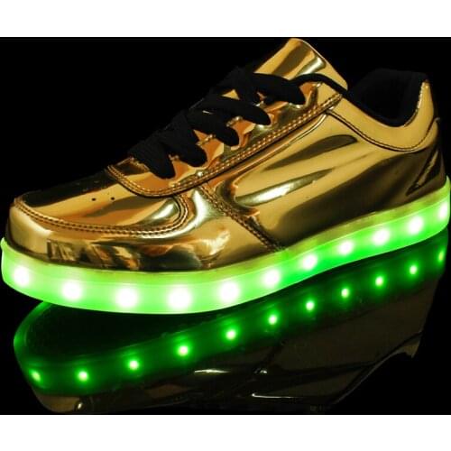 Kids Led usb charging glowing Sneakers Children hook loop Fashion luminous shoes for girls boys men women skate shoes 35-46