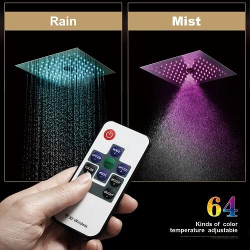 HIDEEP Bathroom Shower Remote Control LED Light LED Shower Head Embedded Ceiling Mounted Shower 300mm Rainfall Shower Heads