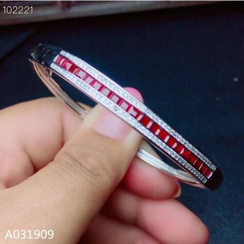 KJJEAXCMY boutique jewelry 925 sterling silver inlaid natural ruby female luxury bracelet support detection popular