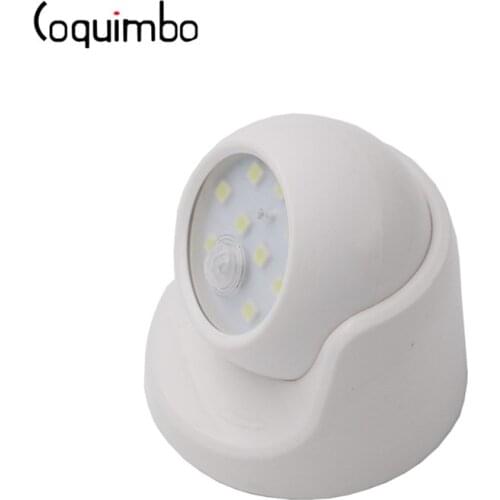 Coquimbo 9 LEDS Motion Sensor Night Light 360 Degree Rotation Portable Night Lamp Auto IR Infrared Sensor Wall Lamp For Corridor
